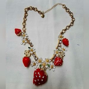 Betsy Johnson Strawberry Necklace